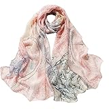 FAIRYGATE Schal Damen Schal tuch Damen Chiffon Seidenschals Eleganter Modischer Weicher Leichter Schal Loop Damenschal Seidentuch Langer Geeignet für Alle Jahreszeiten 39006