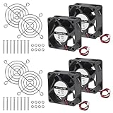 UMLIFE Bürstenloser DC-Ventilator für DIY-Kühlprojekte, 60 mm x 60 mm x 25 mm, 24 V, 4 Stück