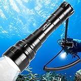 Willcrew DX60 6000 Lumens Tauchlampe bis 150m Tiefe, Tauchen Taschenlampe mit 6 LED, IPX8 Wasserdicht Unterwasser Tauchlampe, Wiederaufladbar Submarine Licht