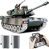 Supdex 1:18 RC Panzer, 2.4GHz Legierungsmetall M1A2 Abrams Ferngesteuertes Modellspielzeug der Armee, Milit?rpanzer RC Fahrzeug, das Airsoft-BBS und Wasserbomben