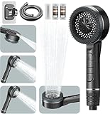 Duschkopf mit Filter, Hochdruck Handbrause mit Schlauch, 6 Strahlarten Duschkopf Wassersparend mit Filtration, Duschbrause mit Stoppfunktion，xinkuanhuise-002