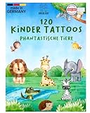 120 hautfreundliche temporäre Kinder Tattoos Tiere dermatologisch SEHR GUT Kinder Tattoo MADE IN GERMANY Tattoo Kinder für Jungen Mädchen Mitgebsel Kindergeburtstag