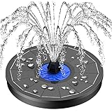 SZMP 2024 NEU Solar Springbrunnen für aussen 100% Glas, 3.5W Solar Teichpumpe mit 8 DIY Effekte Solar Wasserpumpe Solar schwimmender Fontäne Pumpe für Garten, Vogel-Bad, Teich, Fisch-Behälter