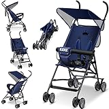 KIDIZ® Kinderwagen CITY Buggy Kinderbuggy klappbar Sportwagen Faltbar 360° 4-Zoll-Räder Inkl. Sonnen- und Regenverdeck zusammenklappbar 5-Punkt-Sicherheitsgurt ab 6 Monate, Blau/Navy