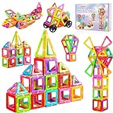 Crenova Magnetische Bausteine, Magnetspiel STEM Magnetbausteine, Montessori Spielzeug ab 3 Jahre, Magnete Kinder Geschenk Spielzeug ab 3 4 5 6 7 8Jahren für Jungen und Mädchen