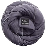 manduca Sling - Babytragetuch - Elastische Babytrage für Neugeborene von der Geburt bis zu 15 kg - Bio-Baumwolle - GOTS zertifiziert,Slate