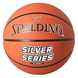 Spalding - Silver Series - Basketball - Größe 5 - Basketball - Zertifizierter Ball - Material Anti-Rutsch - Ausgezeichneter Grip - Perfekt für die Halle - Gummiball