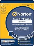 Norton Virenscanner Programm - Security Deluxe 5 Geräte für 1 Jahr - 2024 / 2025 - DOWNLOAD - Inklusive Antiviren Software - für Windows, Mac, Android, iOS - KEIN ABO