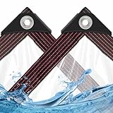 Transparent Abdeckplane - Plane - Wasserdicht Mit öSen 2x1m füR Balkon Regenschutz/Sandkasten Abdeckung, Tarp Durchsichtige Abdeckplanen füR GartenmöBel/Terrassenplane