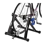 Relaxdays Rollentrainer Fahrrad, klappbarer Radtrainer für 26-28 Zoll Reifen, indoor, Magnetbremse, rutschfest, schwarz, 41 x 54,5 x 60 cm