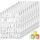 JJUNW10 Blatt Buchstaben Zahlen Aufkleber Kit, 5cm Zahlen Buchstaben zum Aufkleben, Selbstklebend Wasserfeste Vinyl Alphabet Nummer Sticker für DIY Scrapbook Kunsthandwerk Karte Grußkarte(Weiß)