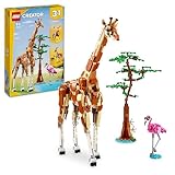 LEGO Creator 3in1 Tiersafari, Kreativ-Set mit Tierfiguren, 3 Baumöglichkeiten: Spielzeug-Giraffe, Gazellen und Löwe, Spielzeug-Tiere für Mädchen und Jungen, Natur-Geschenk für Kinder ab 9 Jahren 31150