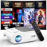 【YouTube&Netflix】 XIWBSY 2024 Upgraded Mini Beamer, 9500 Lumen WiFi Bluetooth Beamer mit 8PCS APP, 1080P Heimkino Beamer Klein, LED Projektor kompatibel mit Android/iOS/Windows/TV Stick/Miracast