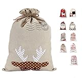 LessMo Großer Santa Weihnachtssack, Weihnachten Tasche Weihnachtsmannsack mit Kordelzug, [Ort zum Schreiben von Wünschen] Santa Sack Xmas Geschenk Packtaschen für Weihnachtsfeier Dekoration