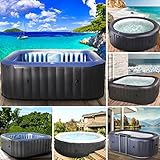 BRAST® Whirlpool aufblasbar MSpa | 4-8 Personen | viele Modelle rund und eckig | Ø 125-224cm | In-Outdoor Pool | bis zu 144 Massagedüsen | inkl. Aufblasfunktion Abdeckung Timer Heizung | Tekapo6