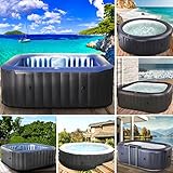 BRAST® Whirlpool aufblasbar MSpa | 2-8 Personen | viele Modelle rund und eckig | Ø 125-224cm | In-Outdoor Pool | bis zu 144 Massagedüsen | inkl. Aufblasfunktion Abdeckung Timer Heizung | Tekapo6