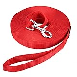 HAPPY HACHI Schleppleine für Hunde, 3m /5m /10m /15m /20m /33m Nylon Hundeleine mit Robuste & Wetterfeste, Trainingsleine mit D-Karabiner und Griffpolster für Große bis Kleine Hunde (3m, Red)