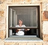 Insektenschutzrollo für Fenster & Türen, Aluminium – Luxus (Braun RAL 8014, L 1000 x H 1600 mm)