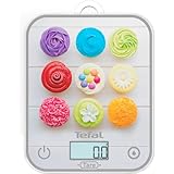 Tefal, Optisss BC50D4V0 Elektronische Küchenwaage, leicht ablesbares Display, kratzfest, Kapazität 5 kg, Weiß