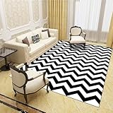 RUGMRZ Rugs for Living Room Moderne geometrische Mode bodenteppich 24 Schwarz tepich terassen Teppich Rugs for Living Room küchen accessoires80x120CM