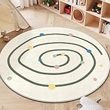 Runden Kinderteppich Teppich Kinderzimmer Babyteppich Schlafzimmer Wohnzimmer Küche Bodenmatte Fußmatten Gymnastikmatte Wurf Kinderspiel Krabbel Matte Spielmatte Galaxie Stern (Creme 2, 80x80cm)