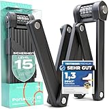 Impact PortaLock 15 - Faltschloss Fahrrad Zahlenschloss - Sicherheitslevel 15 Zahlenschloss Fahrrad - 110cm mit Halterung -Fahrradschloss Faltschloss