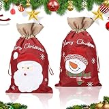 LETTERASHQP Nikolaussäckchen zum Befüllen Weihnachtssack Geschenksack für Weihnachten Weihnachtsbeutel Nikolaussack Gabensack Weihnachten Geschenkbeutel Nikolaussack Jutebeutel für Süßigkeit Geschenke