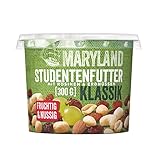 Maryland Studentenfutter Klassik 300g Becher – Rosinen Erdnusskerne Cashewkerne und Mandeln in Nuss Frucht Mischung Wiederverschließbarer Becher (1 x 300g)