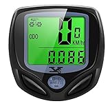 DINOKA Fahrradcomputer Digital, Drahtlos Fahrradtacho, Wasserdicht Kabellos Kilometerzähler mit Automatisches Aufwachen und LCD-Hintergrundbeleuchtung