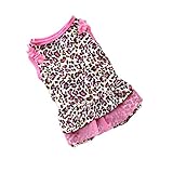 YWSTYllelty Haustier-Katzen-Haustier-Hunde-Kleidungs-nettes Leopard-Kleid-Sommer-Kleidungs-Welpen-kleine Haustierkleidung Hundeweste Fleece (Pink, S)