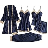 TYUIOP Pyjama kurz Damen Hausanzug Strand Set Sommer Outfit Schlafanzug Damen lang frottee Lounge wear Women Set Sommer Pyjama Set Damen Schlafanzug Damen Zweiteilige nachtwäsche Damen