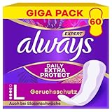 Always Expert Daily Extra Protection Long Slipeinlagen 60 Stück, Geruchsneutralisierend, Auch Bei Ersten Anzeichen Von Blasenschwäche