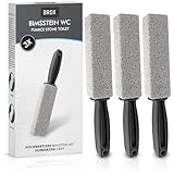 BROX Bimsstein WC 3 Stück – Klo Reiniger bei hartnäckigem Urinstein & Kalk – Pumice Stone Toilet – Toilettenstein für effektive Reinigung – Reinigungsstein – Urinsteinentferner mit schwarzem Griff
