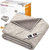 Beurer HD 150 XXL Nordic Heizdecke, elektrische Wärmedecke mit Abschaltautomatik, 200 x 150 cm, 6 Temperaturstufen, maschinenwaschbar, Kuscheldecke in Felloptik,Taupe