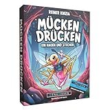 DENKRIESEN Direkt – Mücken Drücken „Ein Hauen und Stechen.“ | Offizielles Kartenspiel vom Verlag | Lustiges Reaktionsspiel für Kinder & Erwachsene | 2–7 Spieler | ab 7 Jahren | ca. 20 Min | 110 Karten