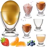 PLATINUX Eierbecher Set aus Glas 6 Teilig Eierständer Eierhalter Frühstück Brunch Egg-Cup 35ml