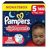 Pampers Night Pants Größe 5, 160 Windeln, 11-17kg, Pampers Night Pants Bieten Zusätzlichen Schutz Für Die Ganze Nacht