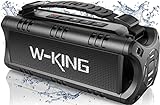 W-KING Bluetooth Lautsprecher Box, 30W IPX6 Tragbarer Outdoor Lautsprecher Musikbox Bluetooth Box Boombox, Sattem Bass, 24 Stunden Spielzeit, TF-Karte, USB-Wiedergabe, AUX, EQ für Camping, Party