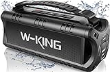 W-KING Bluetooth Lautsprecher, 30W RMS Tragbarer Lautsprecher Sattem Bass IPX6 Musikbox Bluetooth Box Boombox, 24 Stunden Spielzeit, TF-Karte, USB-Wiedergabe mit AUX, EQ für Camping