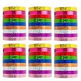 Luftschlangen, 54 Rollen Bunte Luftschlangen Geburtstag, Partydekoration Für Hochzeit, Karneval, Oktoberfest, 10 Meter Länge In 9 Farben (Silber, Gold, Rot, Pink, Lila, Grün, Blau, Roségold, Pastell)
