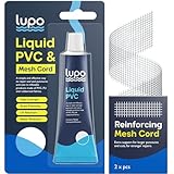 Lupo Hochleistungs-Flüssigvinyl-Reparaturflicken mit verstärkender Netzschnur | Vinyl-Reparatur-Klebstoff und Dichtstoff | Für aufblasbare Kajaks, Luftmatratzen, Zelte, Schwimmbäder (30 ml)