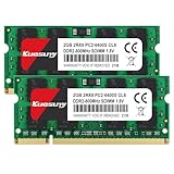 Kuesuny 4 GB Kit (2 x 2 GB) DDR2 800 MHz Sodimm Ram PC2-6400 PC2-6400S 1,8 V CL6 200 Pin 2RX8 Upgrade des Nicht gepufferten Notebook-Laptop-Speichermoduls ohne ECC