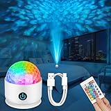 vsshe Sternenhimmel Projektor, Nachthimmel Meereswellen und Nordlichter Projektor, mit 16 Farben Dimmbarer & Fernbedienung Drei Lampenschirme Projektorlampe Nachtlicht für Kinder Party, Lademodell