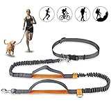 Achort Handfreie Hundeleine, Hundegürtel,Taillengürtel, Hundeleine, Koppler, Lauf- und Jogging-Leine, Gürtel mit einziehbarem Bungee, reflektierende Nähte für bis zu 110 kg Hunde (Orange)