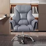 Ergonomischer Bürostuhl mit hoher Rückenlehne, bequemer Drehstuhl aus Leder, höhenverstellbar, gepolsterter Chefsessel für die Arbeit, professionelles und stilvolles Design