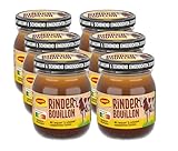 MAGGI Rinder Bouillon, pastöse Rinderbrühe im Glas, schonend eingekocht, sofort verwendbar & frei dosierbar, 6er Pack (6 x 160g)