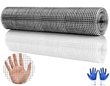 Mbsomnus Wühlmausgitter Volierendraht Drahtgitter 40 cm x 5 m Maschendraht Rolle Verzinkt Kaninchendraht Maschenweite 6 mm Nagetier Drahtgeflecht Hasendraht für Haus Garten Hochbeet Füllen Lücken