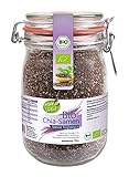 KOPP Vital® Bio Chia-Samen im Bügelglas 700 g - Bio-Qualität - ohne Gentechnik – Zusatzstofffrei - dekorativen Bügelglas - Premium Chia-Samen