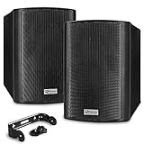 Power Dynamics BC40V Lautsprecher Set 100 Watt, 100 Volt, 8 Ohm Innen- und Außenlautsprecher, Lautsprecher Boxen IP56, 2 Wege Speaker, In- Outdoor Speaker, Installationslautsprecher Schwarz