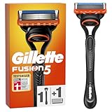 Gillette Fusion 5 Nassrasierer Herren, TESTSIEGER VON GILLETTE BEI STIFTUNG WARENTEST Rasierer + 1 Rasierklinge, mit Gleitstreifen für eine gründliche Rasur